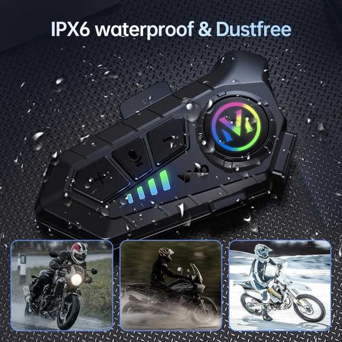 Bluetooth слушалка за моторна каска с интерком и шумопотискане
