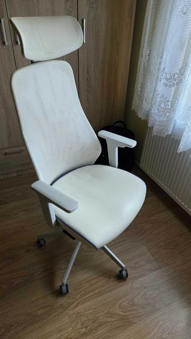 Scaun gaming alb albastru