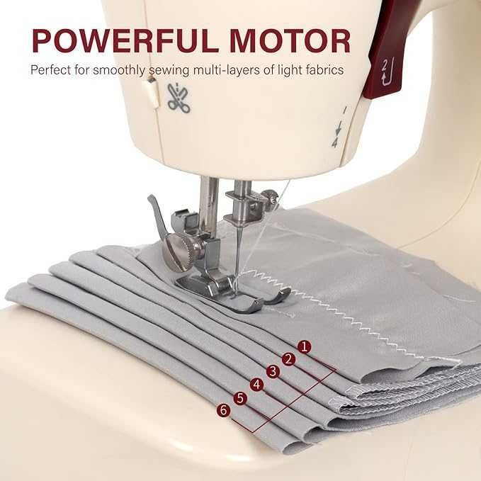 Luby електрическа,мини, преносима шевна машина