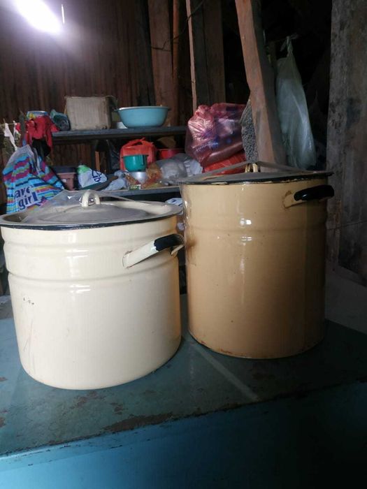 кастрюли бидончики  веники берёза