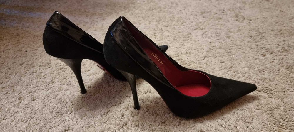 Pantofi piele nubuc, eleganti, cu toc subtire, Patrizia Rigotti, 38