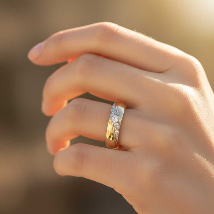 Нов Златен Пръстен с 0.25кт Естествени Брилянти