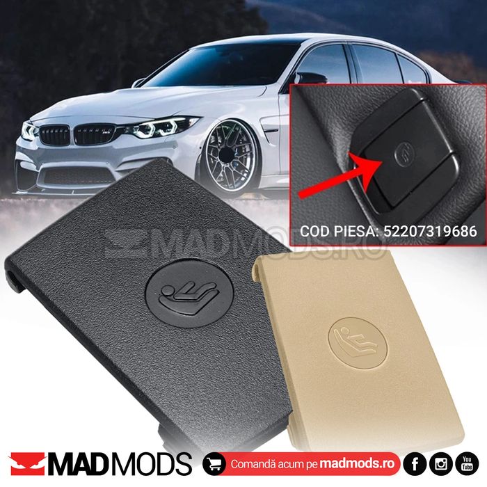 Capac Ornament Bancheta ISOFIX Negru Crem F30 F20 F21 F80 F34 E84 E90