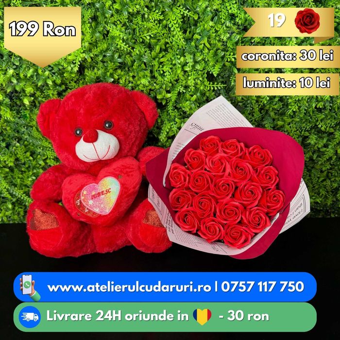 Buchete trandafiri din sapun | Pret Mic | Livrare oriunde