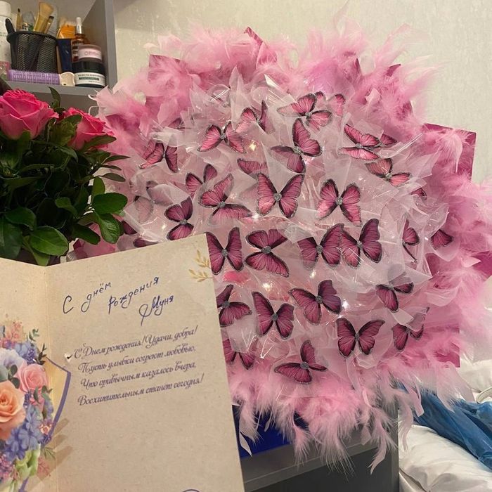 Букет бабочка из Воздушный шарики Шарлар Мандарин букет