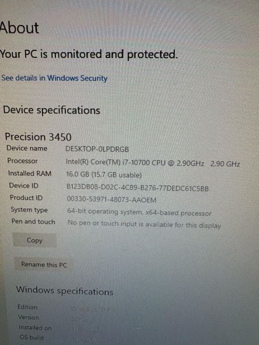 DELL Precision 3450 Amanet BKG