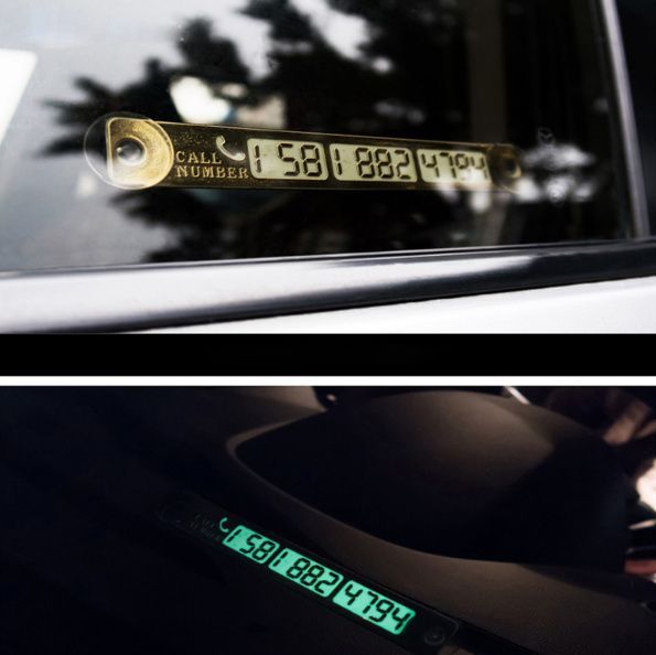 Placuta fosforescenta cu numar de telefon pentru parbrizu masinii