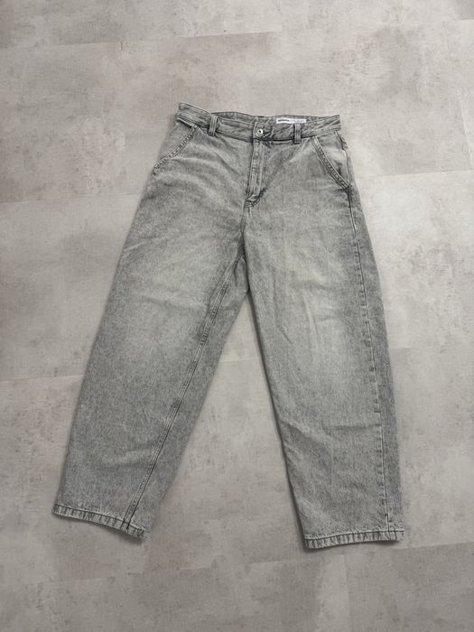 Pantaloni Bershka Gri Wide Leg Mărimea 42