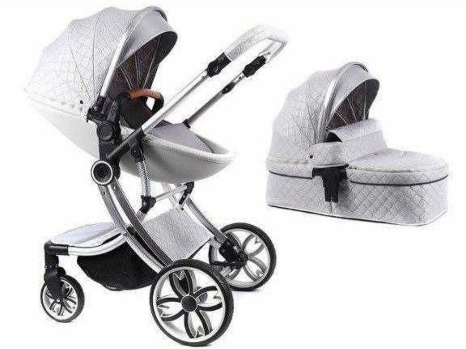 Коляска-трансформер детская, серая