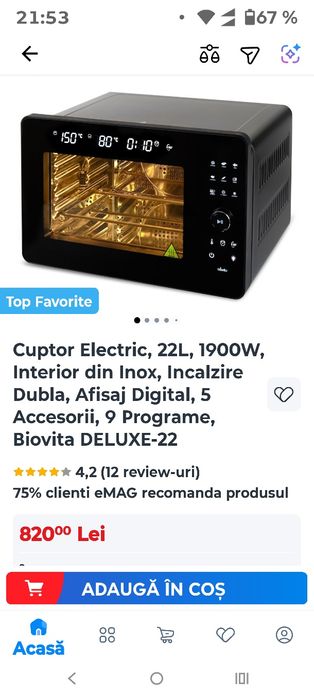 Cuptor cu rotisor BIOVITA