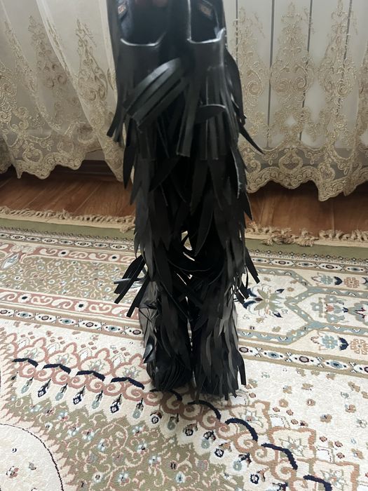Кожаные стильные сапоги