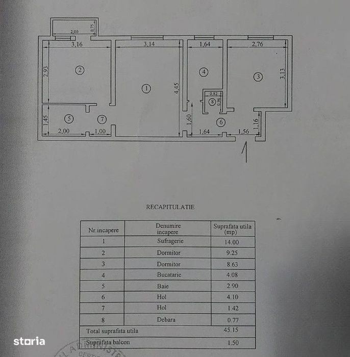 - Apartament 3 camere confort 2, Obor, etaj 2.