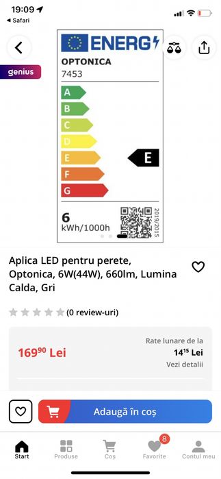 Aplica LED pentru perete , exterior, IP 54