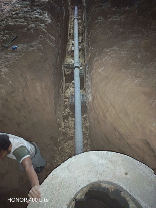 Kanalizatsiya mantaj, santexnik ishlari, skeptik vigribnoy yama ustano