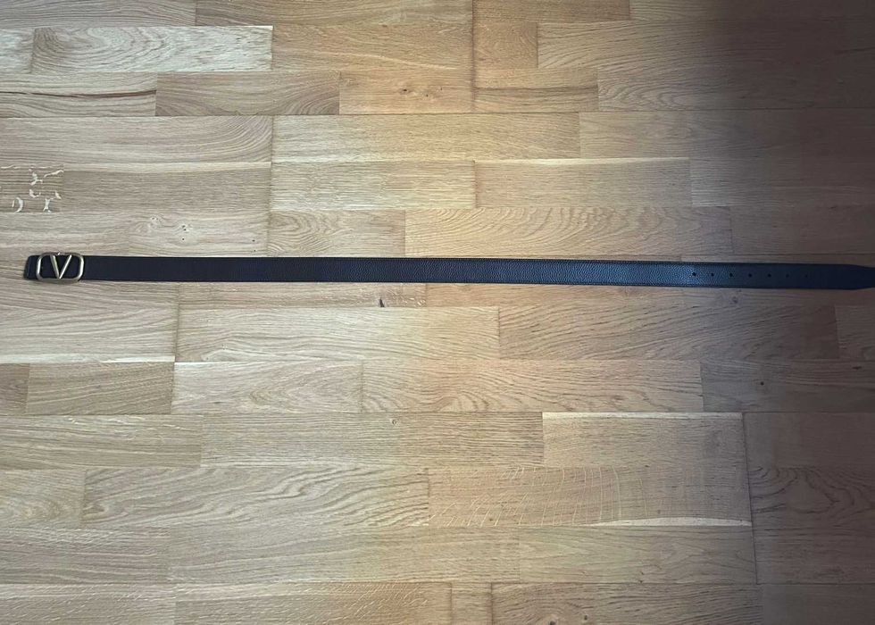 Curea Valentino VLogo neagră – piele, unisex