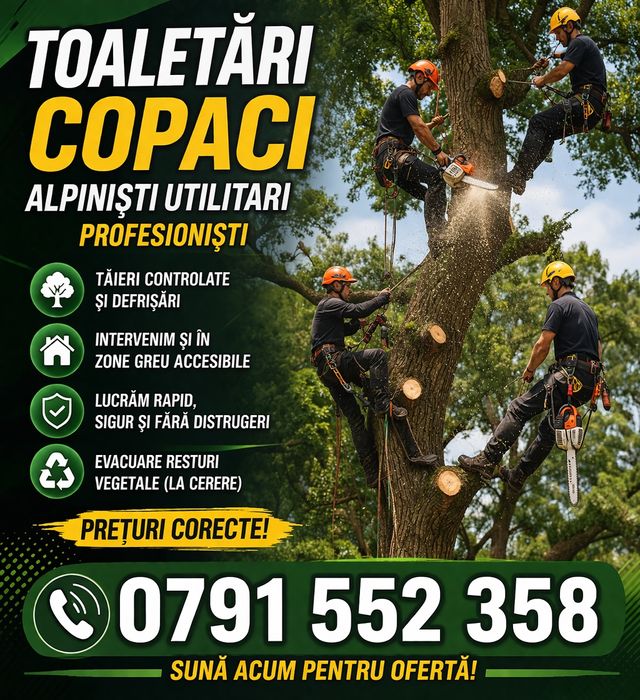 Toaletări copaci | Defrișări | Alpiniști utilitarii