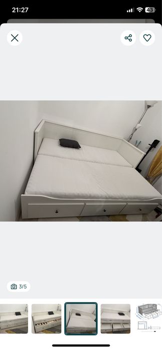 Vand pat ikea 2 persoane