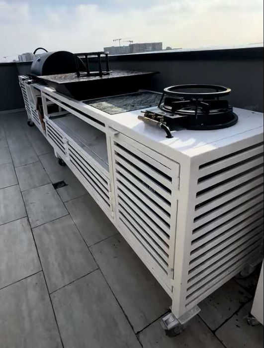 Gratar exterior PREMIUM 4m - PRET NEGOCIABIL – structură metalică (fier) – complet echipat