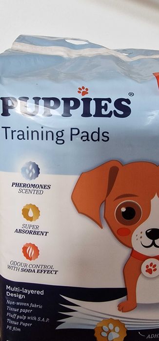 Нови хигиенни подложки за кучета PUPPIES – 60 × 40 см, 10 броя