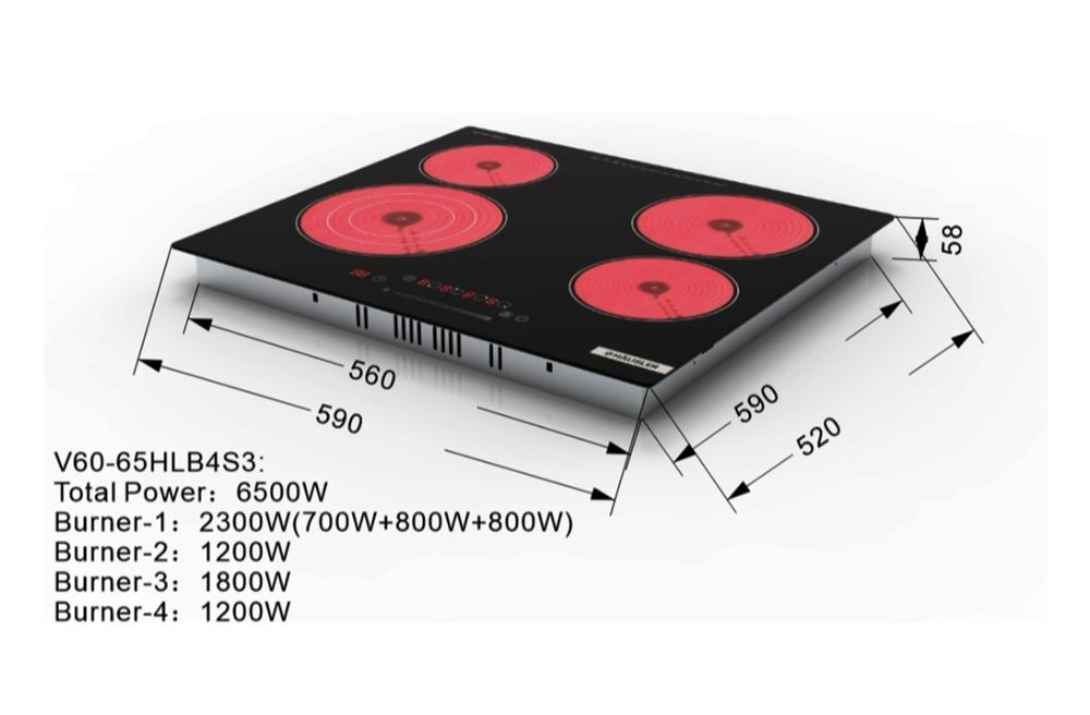 Варочная панель HAUSLER, чёрный. Новая .