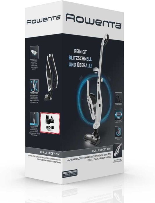 ROWENTA Dual Force 2 в 1 RH6737WH Вертикална Безкабелна Прахосмукачка