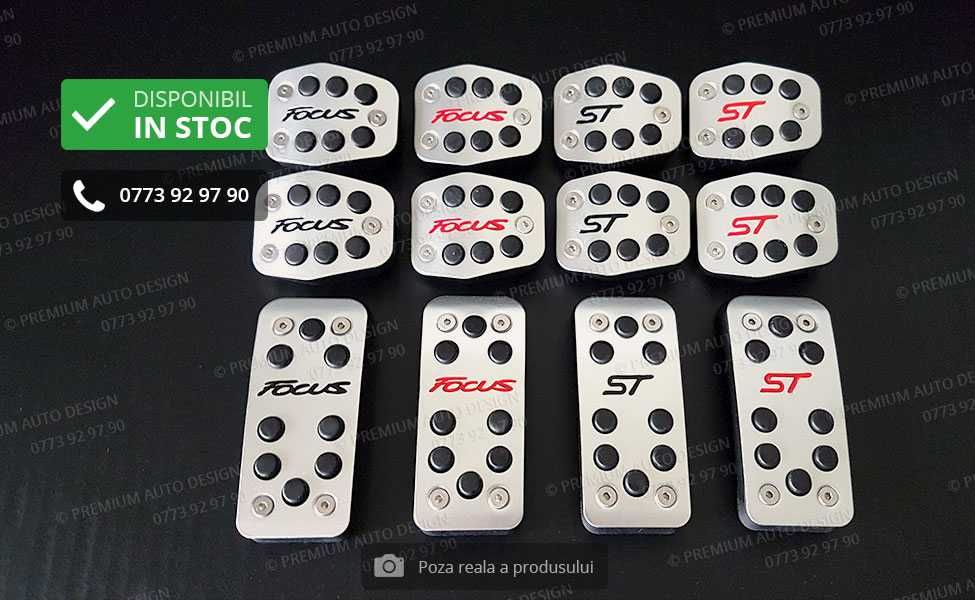 Ornamente / protectii pedale (text "Focus" / "ST") - Ford Focus 2 3 4