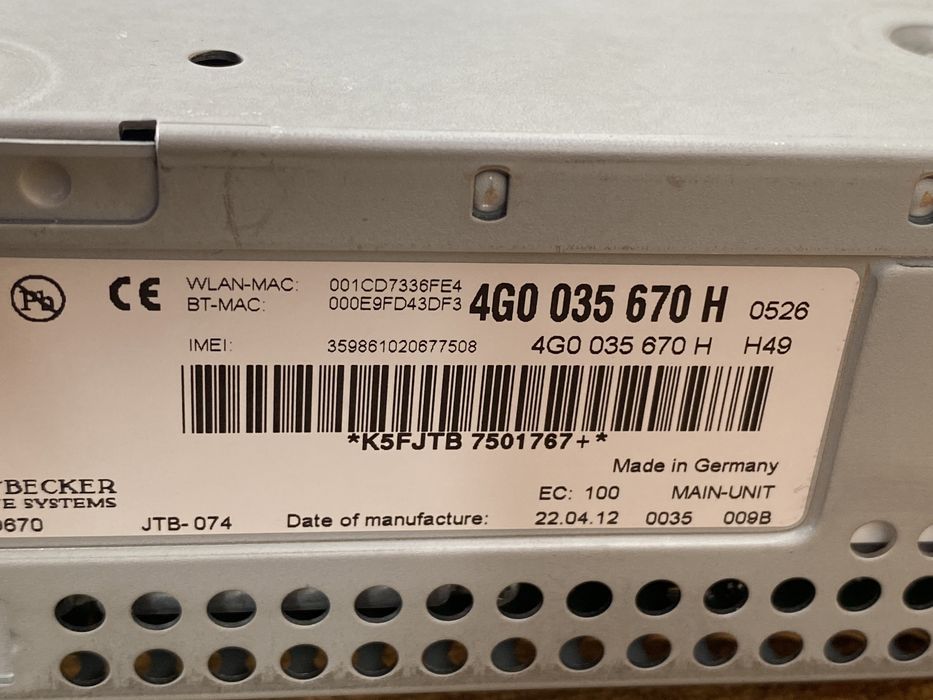 Kit navigatie mare , Tastatura / Display / Unitate Audi A6 A7 4G