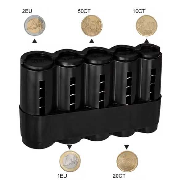 Монетник за кола Mercado Trade, За евро монети, Черен
