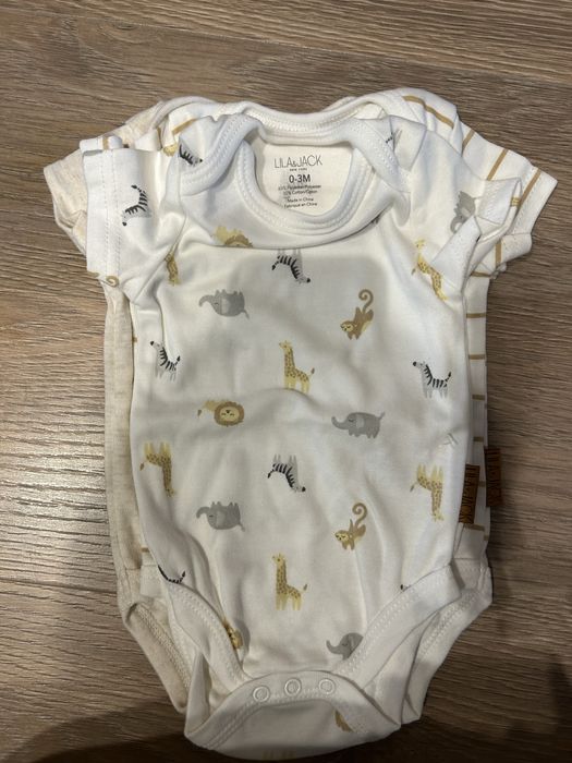 Нови бодита 100% памук с къс ръкав 0-3 месеца