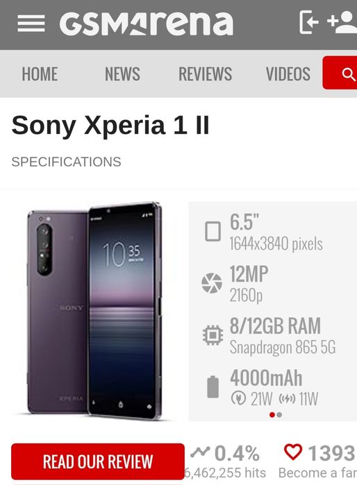 Sony Xperia 1II/5G/8/256GB Отличен