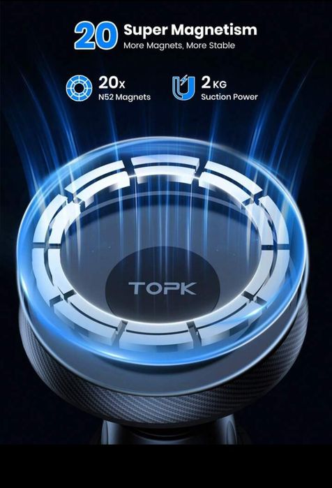 Suport telefon magnetic cu ventuza