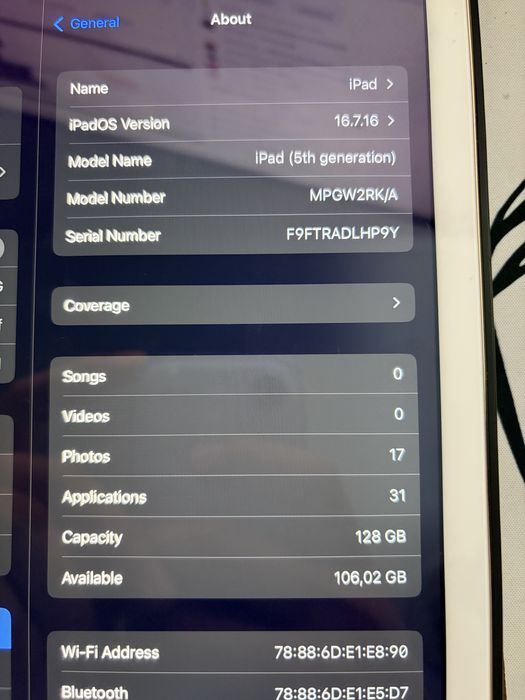 iPad 5 128gb Gold
