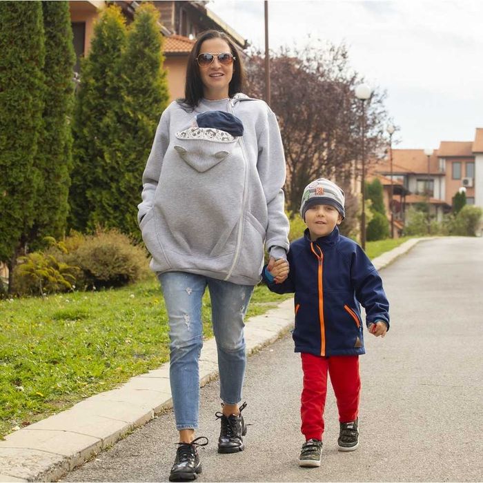 Разпродажба | Суитшърт за бебеносене Simply - GREY PANDA, р-р XL/XXL