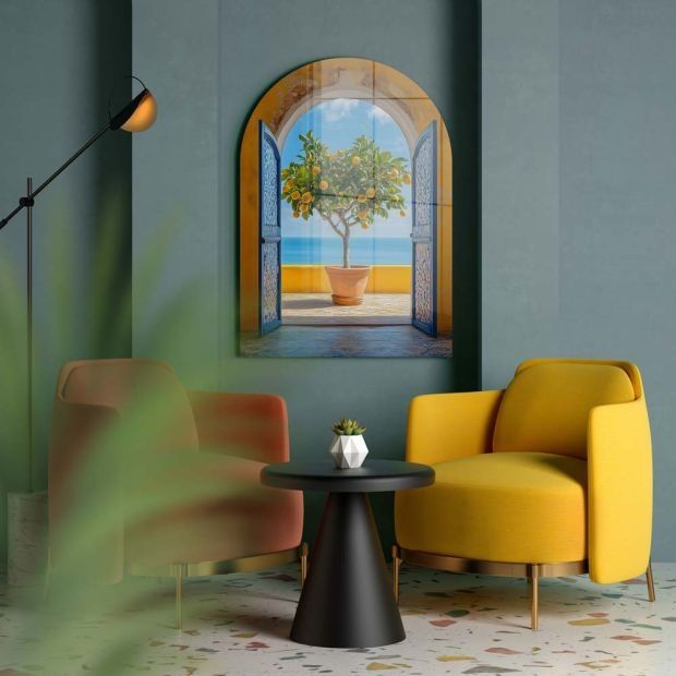 100см! Огромна стъклена картина