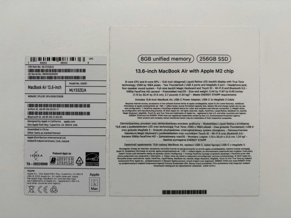 MacBook Air (13-инчов) M2 чип