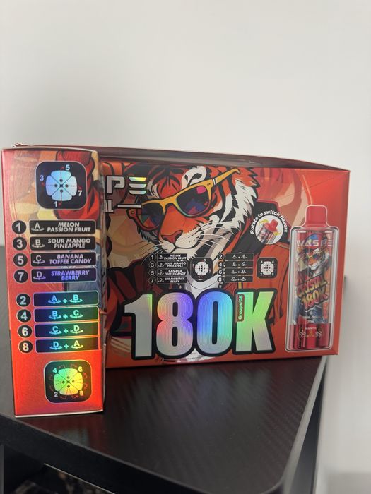 Vape bombastic 180000 puffs cu 4 arome mixabile, redbull , menta