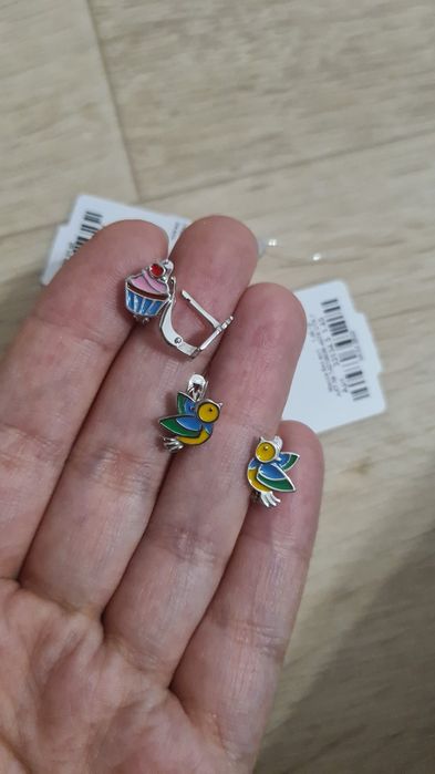 Сережки детские серебряные