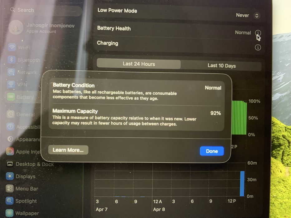 Macbook air m1 13’3 256/8 92%