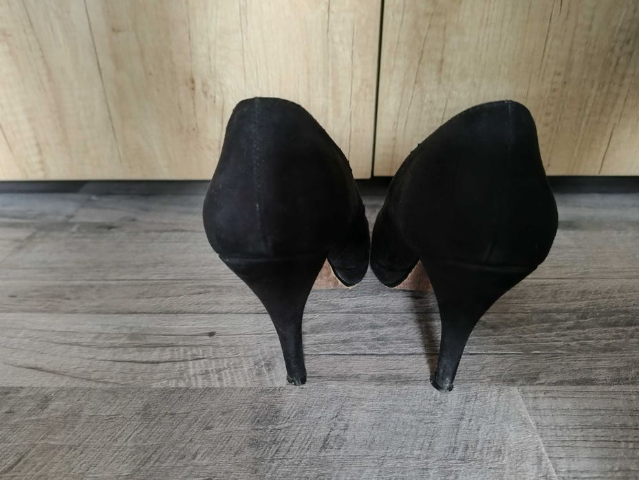 Pantofi negri Tamaris nr38 piele întoarsă