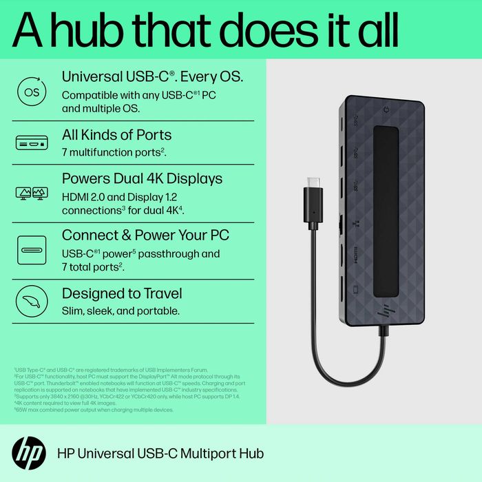 Докинг станция HP Universal USB-C multiport hub 4K + Гаранция