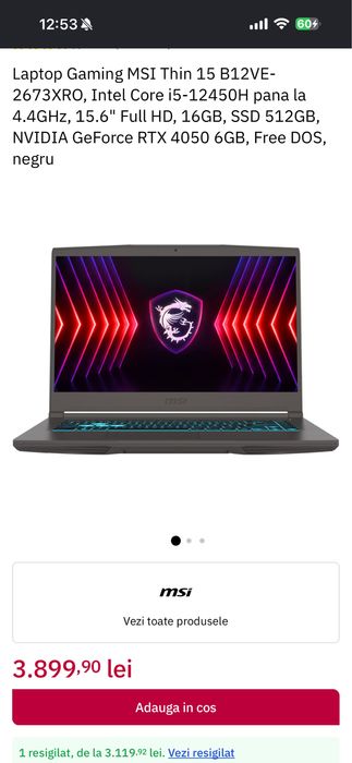 Laptop gaming msi