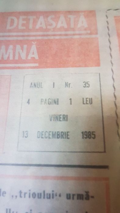 Ziarul suplimentul sportiv anii 80