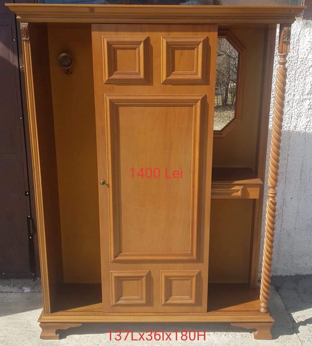 Cuier de perete / Podea / Pom Vintage din lemn masiv sculptat