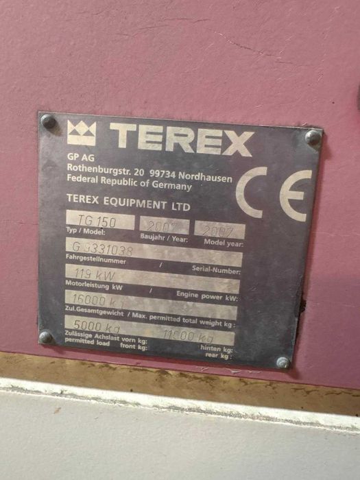 Vand/schimb Autogreder Terex TG150