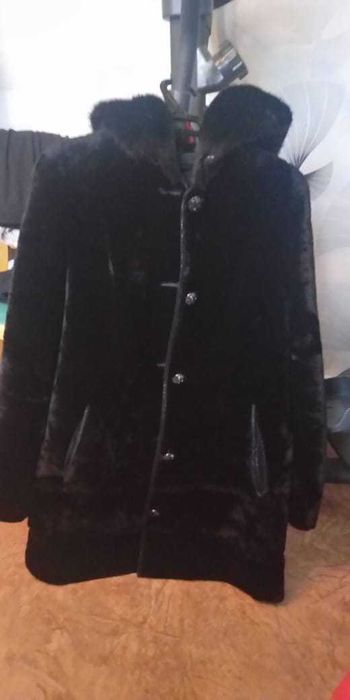 Шуба мутон с норкой