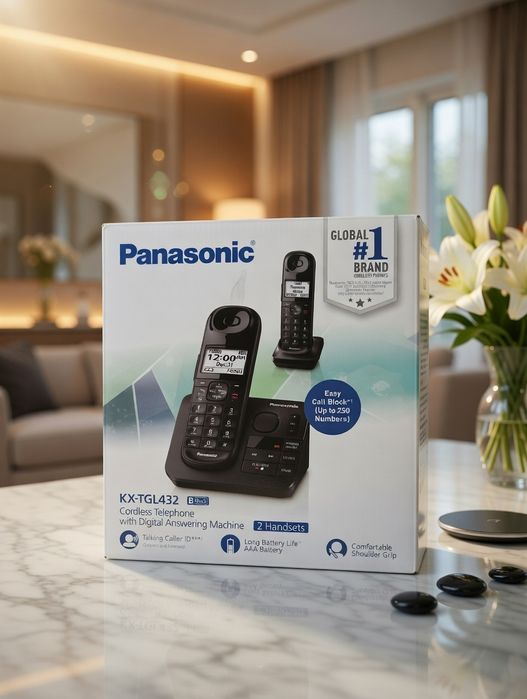 Радиотелефон Panasonic KX-TGL432 с двумя трубками и автоответчиком