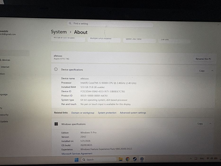Acer Aspire 7 (i5-9300H / GTX 1650 / 12GB RAM / 128GB SSD + 1TB HDD)
