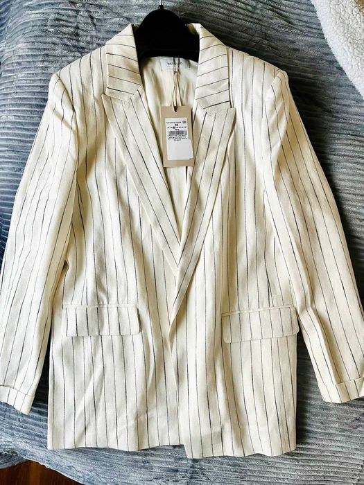 Sacou / Blazer Amestec In Tatuum, Alb-Crem 38, Nou cu Eticheta