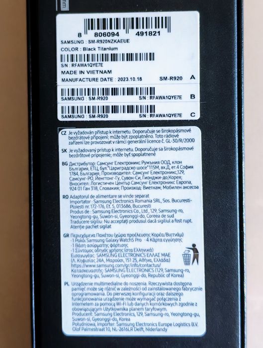 SAMSUNG Galaxy Watch 5 Pro 45mm Black Titanium ca nou, fullbox !