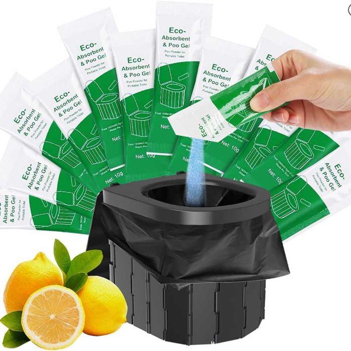 Преносима тоалетна – комплект с абсорбиращ прах